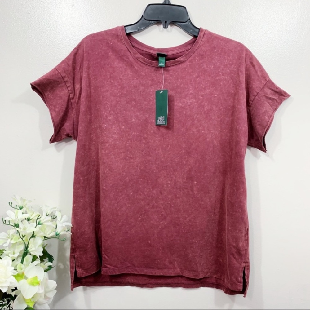 Wild Fable Women’s Cottage Red Oversized Short Sleeve T-Shirt - NWT